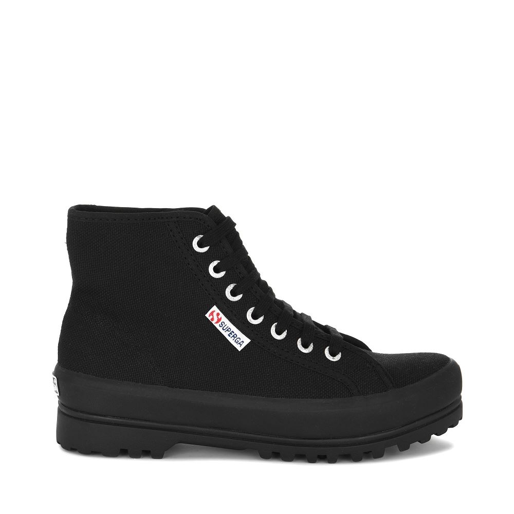 Superga 2341 Alpina Black High Top Sneakers - Men's Sneakers USA | US3673583